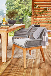 Teak-Gartenstuhl Granada mit Kissen (2er-Set)