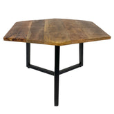 Michael - Table d'appoint - noir - bois recyclé et métal - 56x47 cm