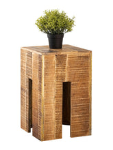 Sophia - Tabouret - couleur bois - bois de manguier - 28x45x28 cm