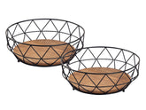 Eva - lot de 2 corbeilles à fruits - noir - métal - ø 28 H 10 cm