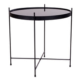 Peters - Table basse Venezia - noir - acier et verre - ø48xh48cm