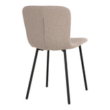 Smith - Chaise de salle à manger - bouclé beige - acier - 2 pièces