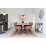 Miller – Esszimmerstuhl – Vintage-Braun – PU-Leder und Stahl – 2er-Set