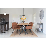 Miller – Esszimmerstuhl – Vintage-Braun – PU-Leder und Stahl – 2er-Set