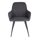 Jackson - Chaise de salle à manger - Gris foncé - Cuir PU et acier - Lot de 2