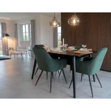 Mulder - chaise de salle à manger - verte - velours et acier - 47x47x47 cm