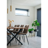 Thompson - Chaise de salle à manger Middelfart - Marron clair - Microfibre et acier - Lot de 2