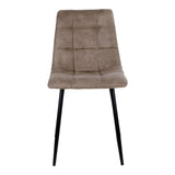 Thompson - Chaise de salle à manger Middelfart - Marron clair - Microfibre et acier - Lot de 2