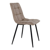 Thompson - Chaise de salle à manger Middelfart - Marron clair - Microfibre et acier - Lot de 2