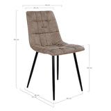 Thompson - Chaise de salle à manger Middelfart - Marron clair - Microfibre et acier - Lot de 2