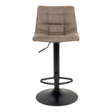 Evelyn - barkruk - lichtbruin - microfiber en staal - 63-83x34 cm