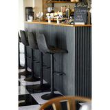 Sara - barkruk - donkergrijs - microfiber en staal - 63-83 cm