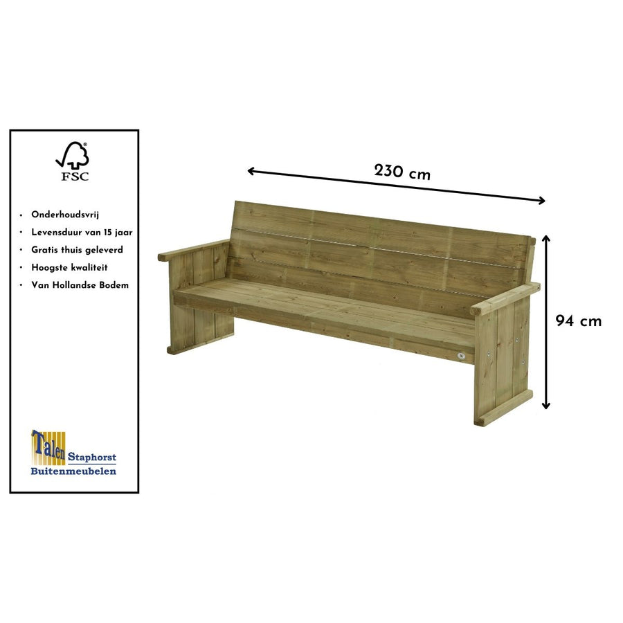 Maattekening Sofa Max 230 cm (Viersitzer)