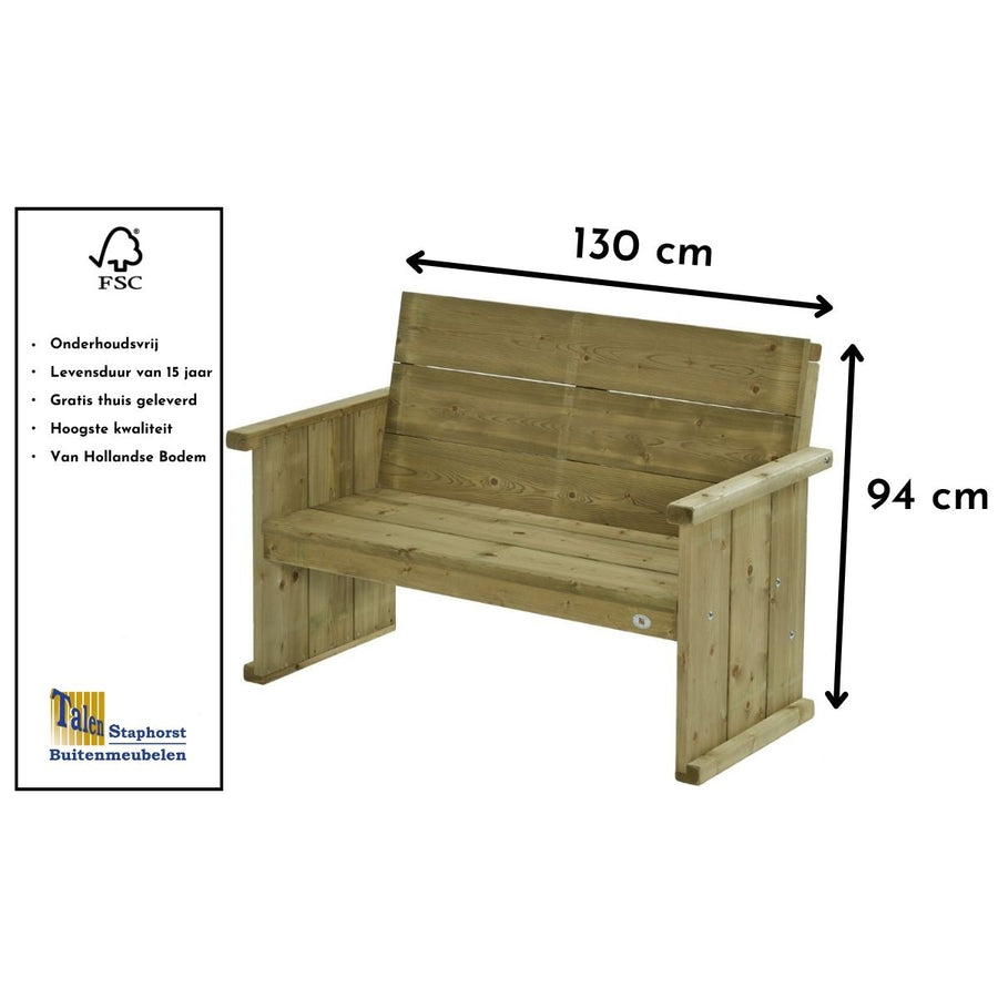Maattekening Sofa Thijs 130cm (Zweisitzer)
