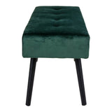 Anna - banc - vert foncé - velours et acier - 100x35x44 cm