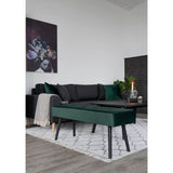 Anna - banc - vert foncé - velours et acier - 100x35x44 cm