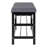 David - banc - gris et noir - bois de peuplier et acier - 120x40x50 cm