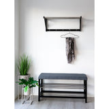 David - banc - gris et noir - bois de peuplier et acier - 120x40x50 cm
