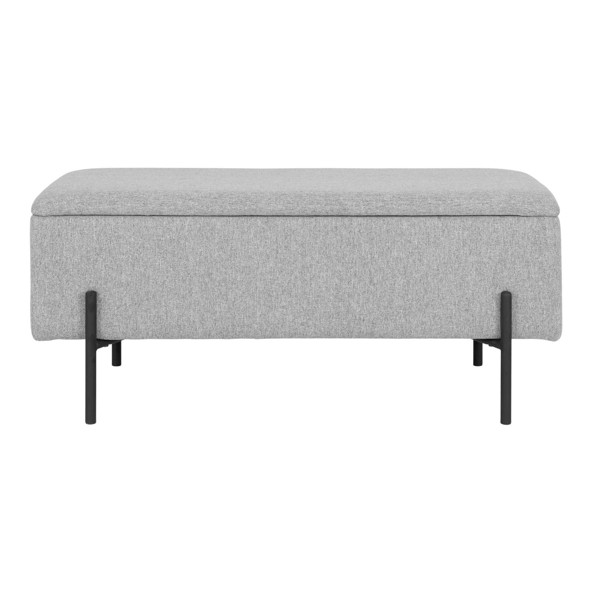 Robert - banc - gris clair - polyester et multiplex - 100x40x45 cm