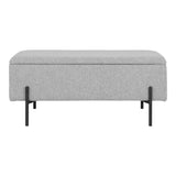 Robert - banc - gris clair - polyester et multiplex - 100x40x45 cm