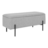Robert - banc - gris clair - polyester et multiplex - 100x40x45 cm