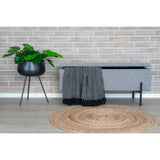 Robert - banc - gris clair - polyester et multiplex - 100x40x45 cm