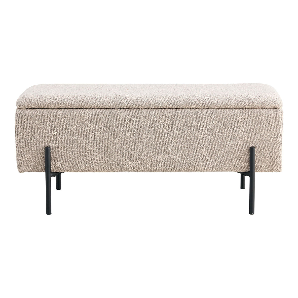 Evelyn - canapé - beige - bouclé et contreplaqué - 95x36,5x46 cm