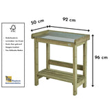 oppottafel opot tafel bloemstukken maken tuinierstafel tafel werktafel voor in de tuin potten planten goed hout gaat lang mee FSC gekeurd  gaat 15 jaar mee 