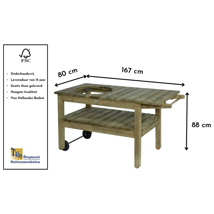 Maattekening Table de barbecue William