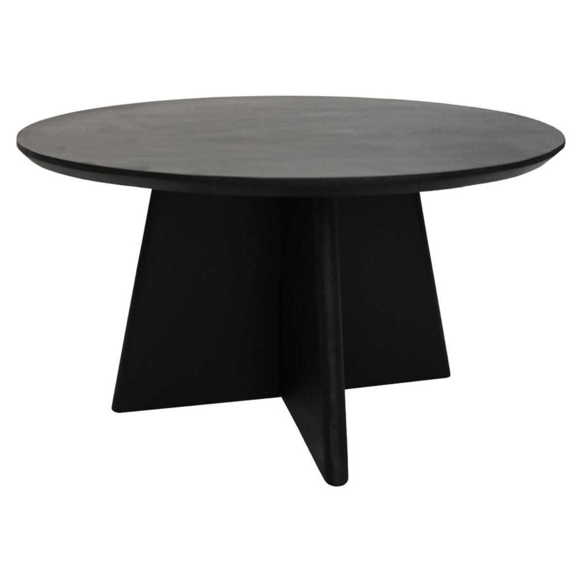 Ronde Zwarte Salontafel met Kruispoot - Transformeer je woonkamer met deze stijlvolle tafel, voorzien van een stoere kruispoot voor een unieke uitstraling.