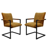 Ervaar ongeëvenaard comfort met onze gouden Eetkamerstoel Boston - Set van 2 in luxueuze velours adore stof!