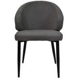 Upgrade je eetkamer met de grijze Eetkamerstoelen Yuna: stijlvol ontwerp, zachte teddy stof en duurzaam metalen onderstel.