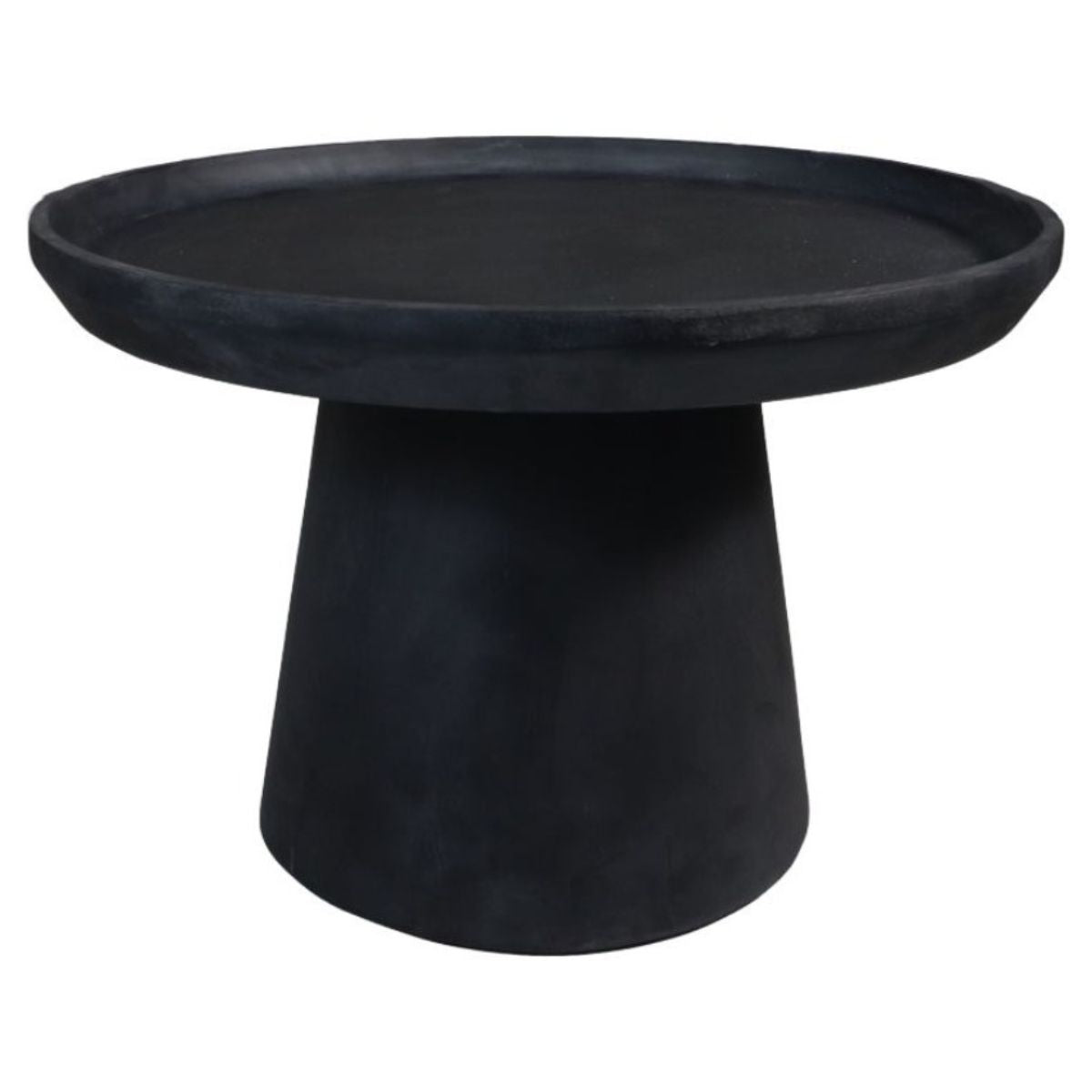 Bijzettafel Drum: Stoer en elegant design met mangohout en matte zwarte afwerking.