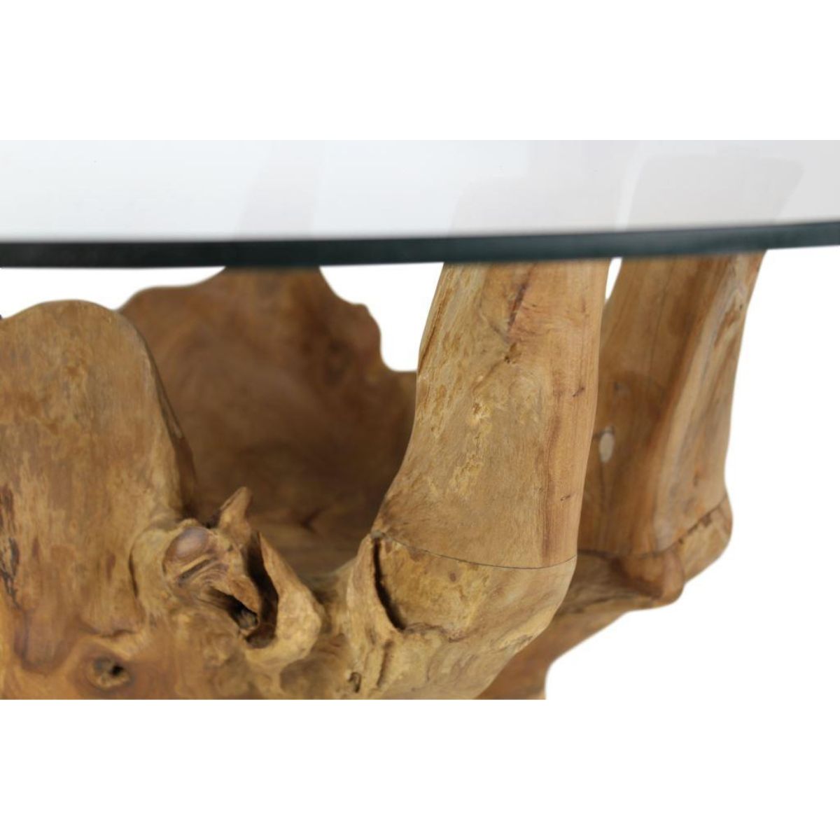Geniet van de Authentieke Uitstraling en het Eigentijdse Design van Onze Salontafel van Oud Teak Wortelhout - Een Stijlvolle Toevoeging aan Jouw Huiselijkheid.