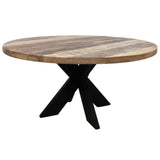 Geef je huis een upgrade met de Ronde Salontafel - het warme mangohout en duurzame ijzeren onderstel maken het een echte eyecatcher in elke woonkamer.