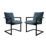 Boston Eetkamerstoel in niagara-blauw, perfecte mix van comfort en stijl met velours adore stof.