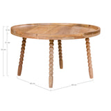 Bakker - Table basse Jammu - Bois de manguier - Naturel - Ø60x35 cm