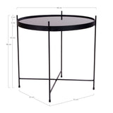 Peters - Venezia Koffietafel - zwart - staal en glas - ø48xh48cm