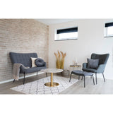 Bos - salontafel - marmerlook - staal en MDF - ø70x45cm