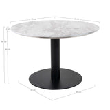 Anderson - table basse - aspect marbre - acier et MDF - ø70x45cm