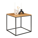 Taylor - table d'appoint - noir - acier et chêne - 45x45x45 cm