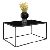 Robinson - salontafel - zwart - staal en spaanplaat - 90x60x45 cm