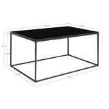 Robinson - salontafel - zwart - staal en spaanplaat - 90x60x45 cm