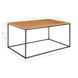 Hendriks - Vita Koffietafel - Zwart frame - Spaanplaat en melamine folie - 90x60x45 cm