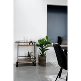 Emma - Barwagen - Schwarz - Stahl und Eiche - 68x40x79 cm