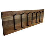 Stoere halaccessoire: 90x11x30 cm kapstok met 6 metalen haken voor jassen, tassen en hoeden.
