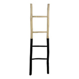 Stijlvolle Decoratieve ladder - Teak met zwart accent - 45x4x150 cm - Voor een moderne touch in huis!
