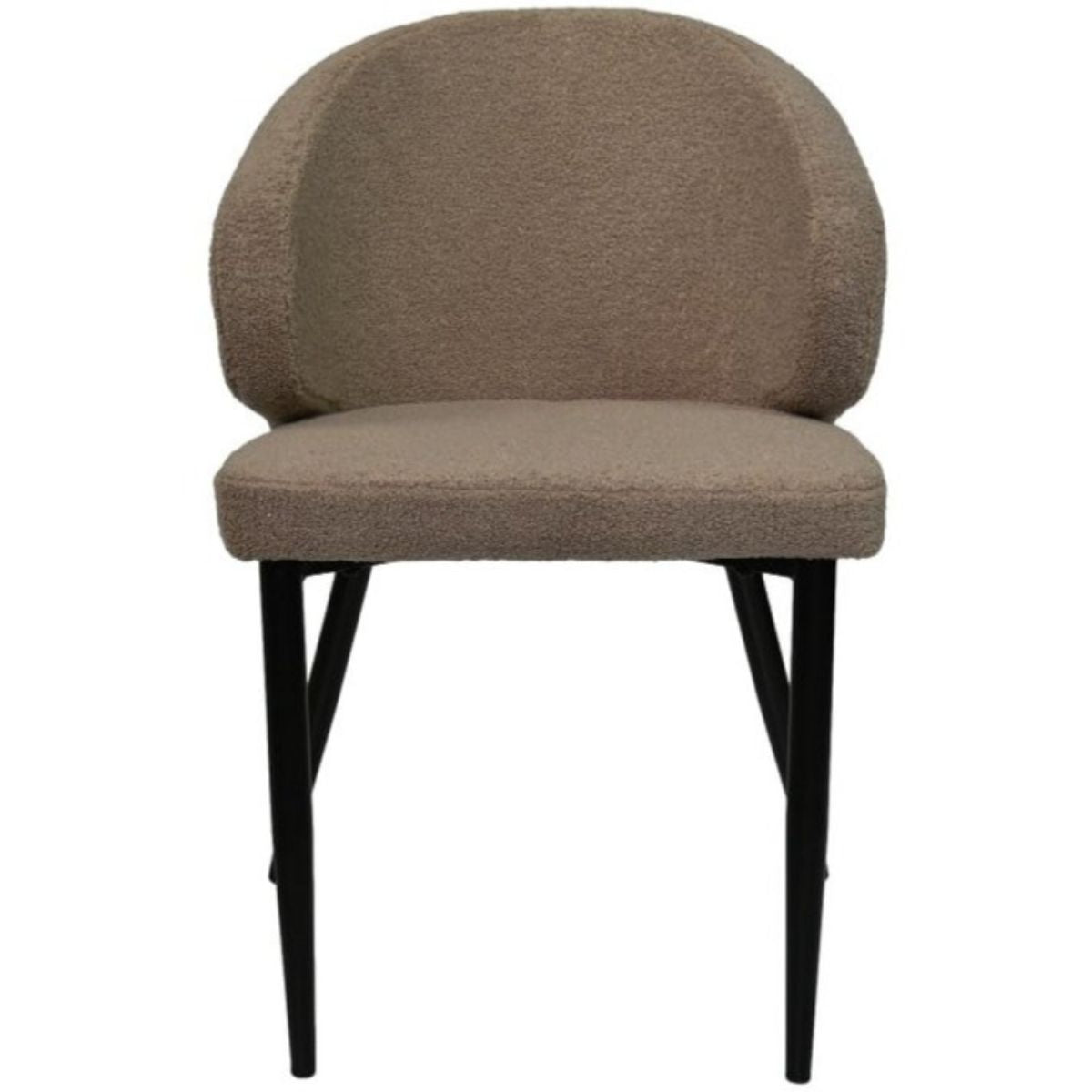 Eetkamerstoel Yuna - Elegantie ontmoet comfort met zachte teddy stof en een stabiel metalen onderstel.