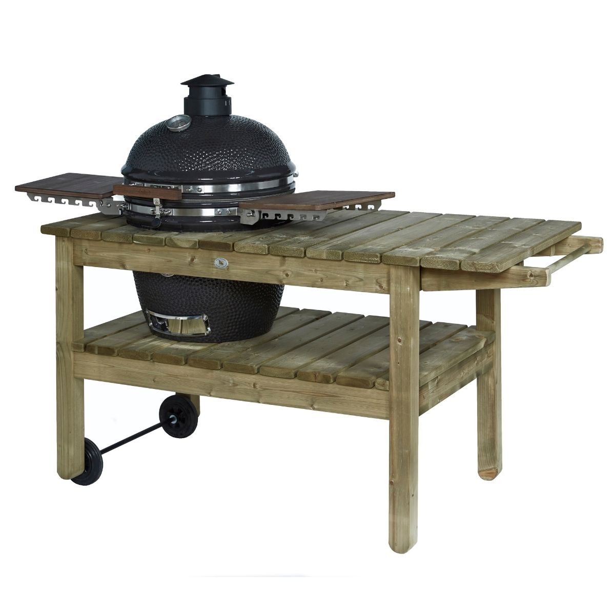 barbecuetafel barbecue tafel BBQ-tafel BBQtafel voor in de tuin stevig hout met BBQ er in buiten keuken gaat lang mee leuke sfeer in elke tuin 