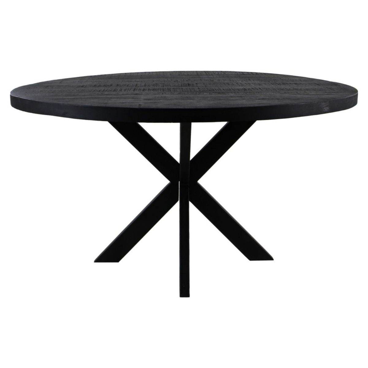 Ronde Eettafel van Wood Selections - Duurzaam mangohout en ijzer voor tijdloze stijl.